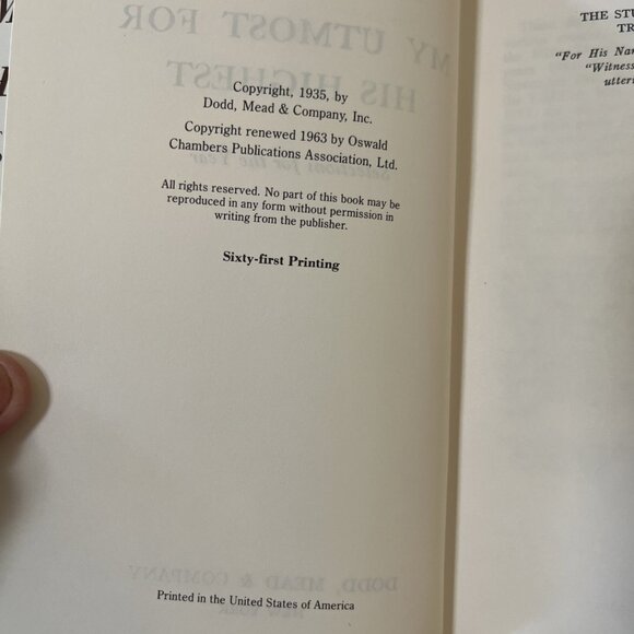 1963 MY UTMOST FOR HIS HIGHEST by Oswald Chambers Dodd Mead HC DJ - Picture 6 of 7